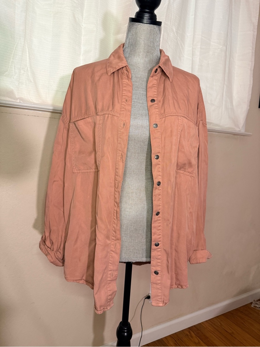 Risen Oversized Button-Front Shirt Jacket